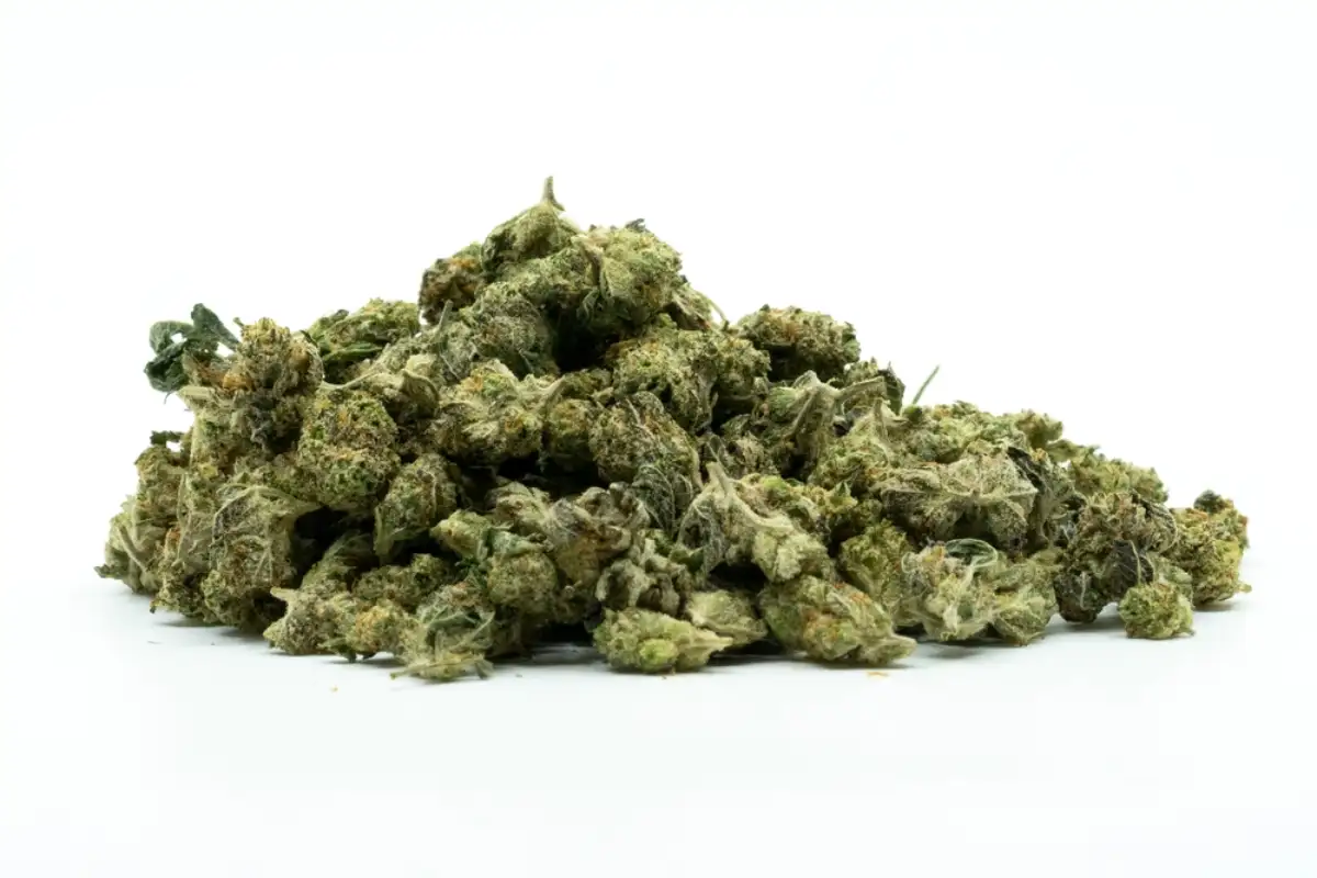 Close up of White Runtz Strain on white background