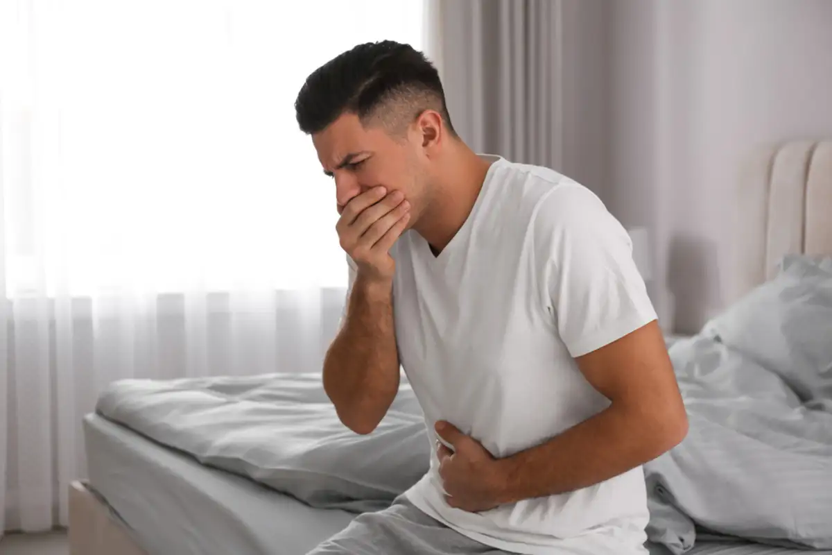 Man vommiting