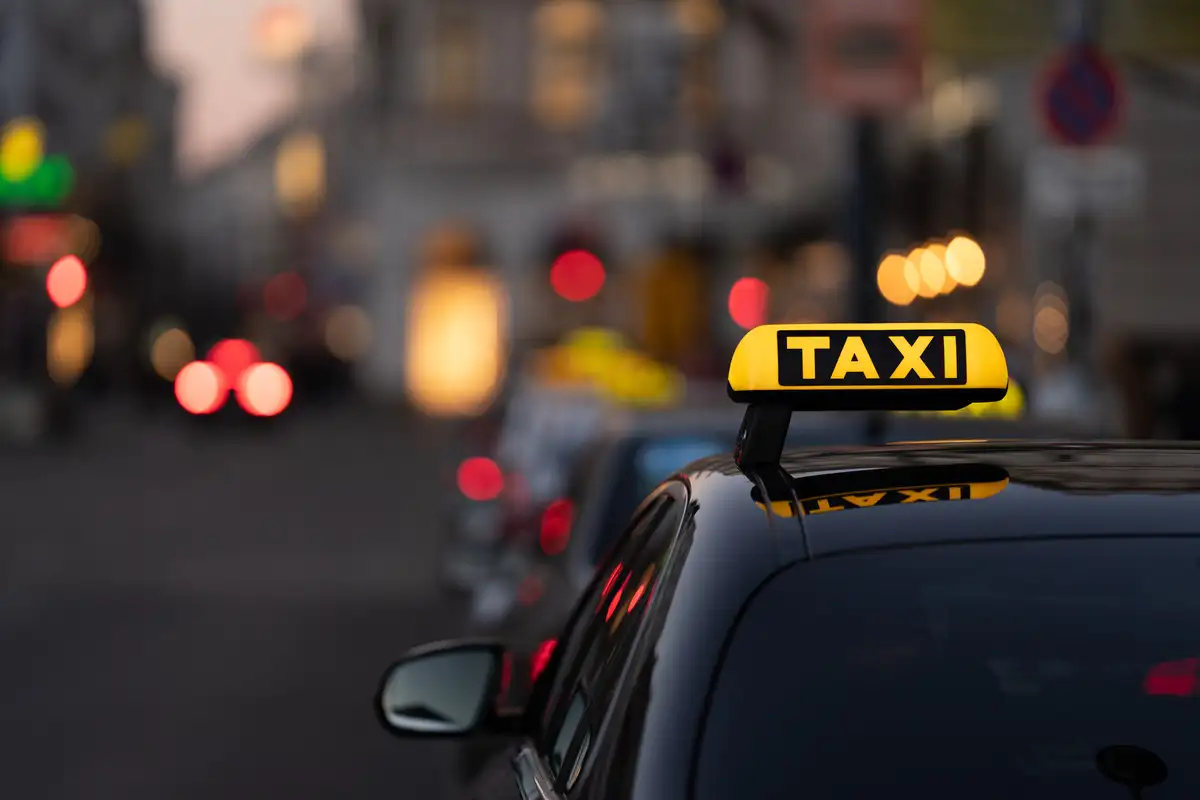 Taxi on the road