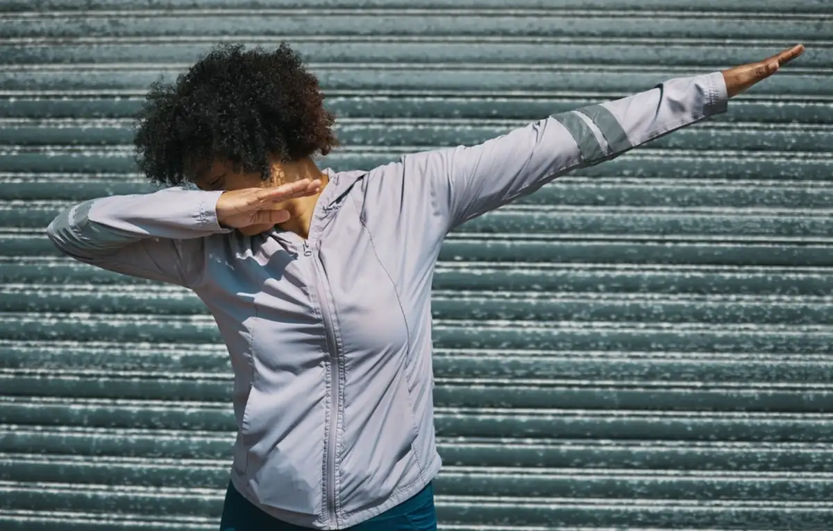 Woman dabbing