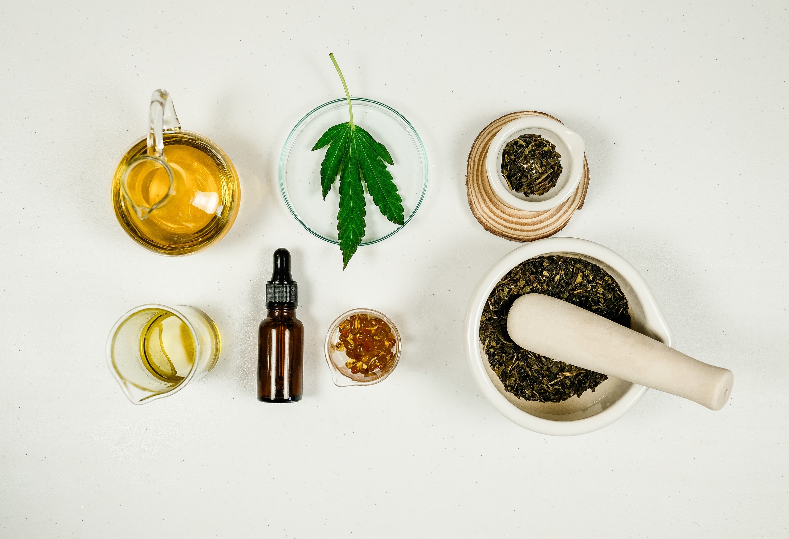 cbd thc oil medical treatment in doctor laboratory