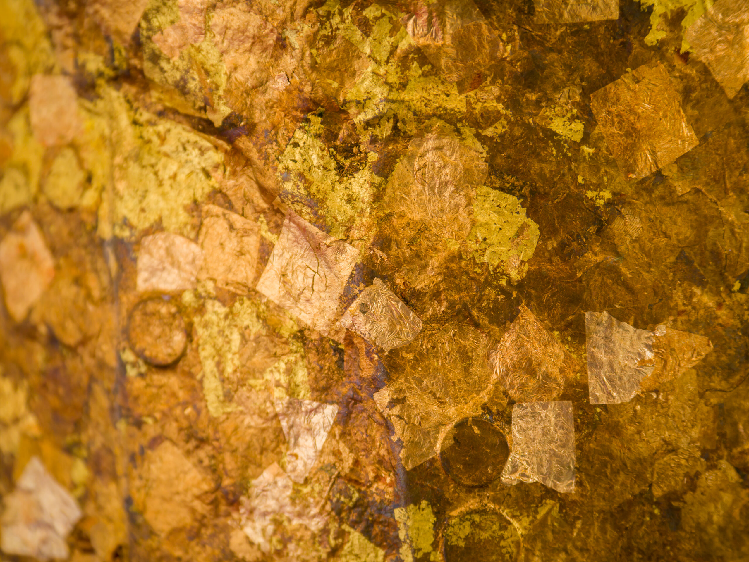 Gold leaves background