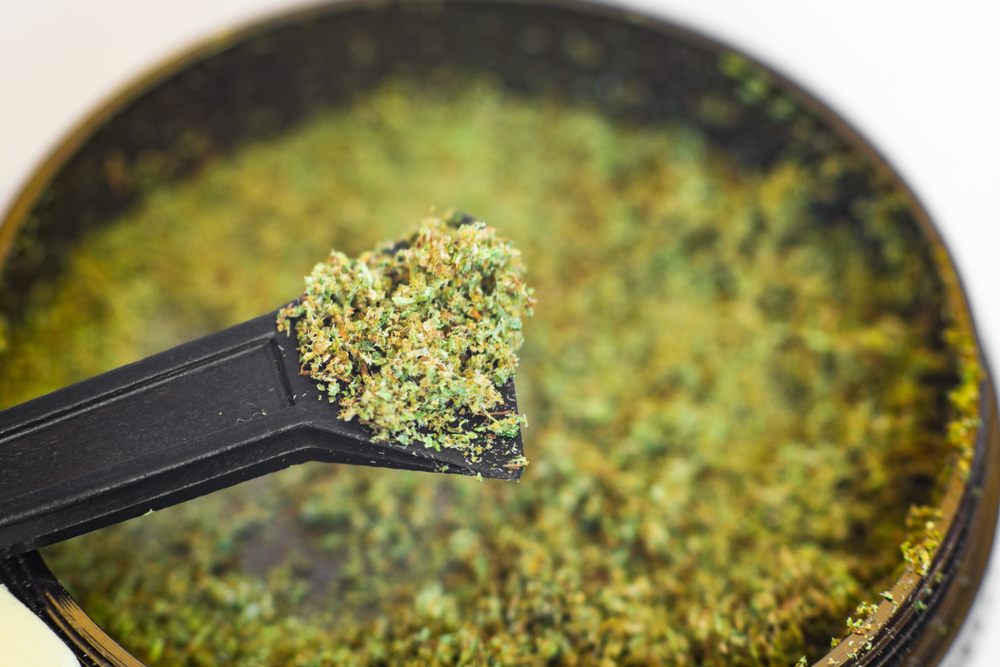 Kief In Grinder Trichomes Buds Of Cannabis For Weed